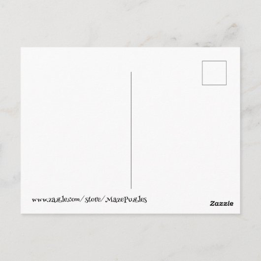 Schildpad vindt de sla, verjaardagsdoolhof ansicht briefkaart (Achterkant)