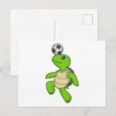 Schildpad Voetbalspeler Voetbal Briefkaart (Voorkant / Achterkant)