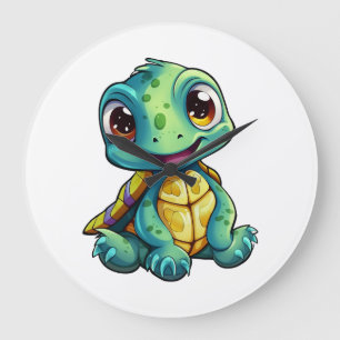 schildpad voor cartoon grote klok