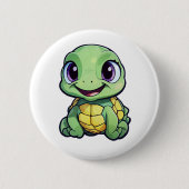 schildpad voor cartoon ronde button 5,7 cm (Voorkant)