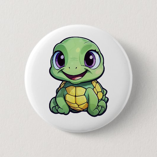 schildpad voor cartoon ronde button 5,7 cm (Voorkant)