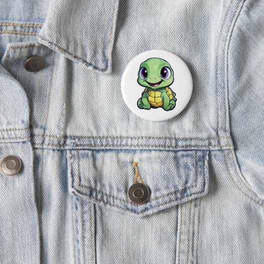 schildpad voor cartoon ronde button 5,7 cm (In situ)