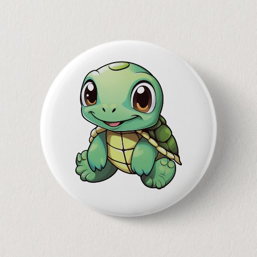 schildpad voor cartoon ronde button 5,7 cm (Voorkant)