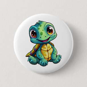 schildpad voor cartoon ronde button 5,7 cm