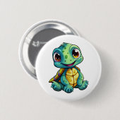 schildpad voor cartoon ronde button 5,7 cm (Voorkant /achterkant)