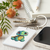 schildpad voor cartoon sleutelhanger (Voorkant Rechts)