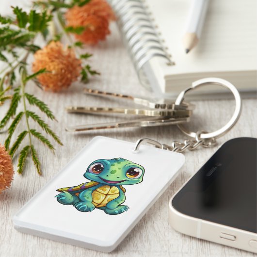 schildpad voor cartoon sleutelhanger (Voorkant Rechts)