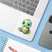 schildpad voor cartoon sticker (Laptop met iPhone)