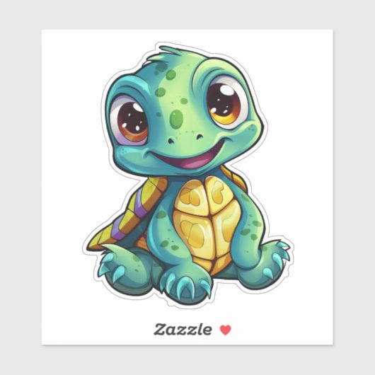 schildpad voor cartoon sticker (Vel)