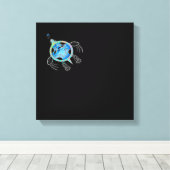 Schildpad voor Zee Canvas Afdruk (Insitu (Houten vloer))