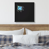 Schildpad voor Zee Canvas Afdruk (Insitu (Slaapkamer))