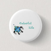 Schildpad voor Zee Ronde Button 3,2 Cm (Voorkant)