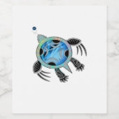 Schildpad voor Zee Wijn Etiket (Enkel label)