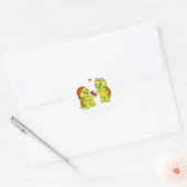 Schildpad voorstel met verlovingsring ronde sticker (Envelop)