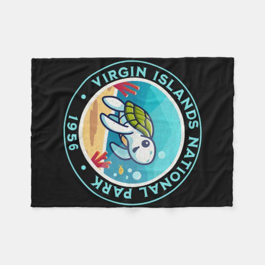 Schildpad wandelen in het Virgin Islands National  Fleece Deken (Voorkant (Horizontaal))