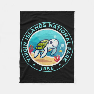 Schildpad wandelen in het Virgin Islands National  Fleece Deken
