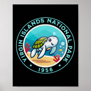 Schildpad wandelen in het Virgin Islands National Poster