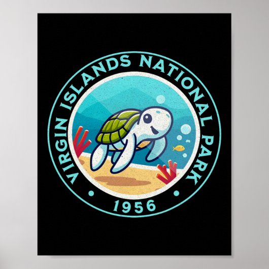 Schildpad wandelen in het Virgin Islands National  Poster (Voorkant)