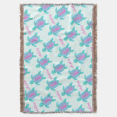 Schildpad waterverf kunstnaam patroon aqua worp deken (Voorkant Verticaal)