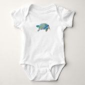 Schildpad Waterverf Schilderen Baby Bodysuit (Voorkant)