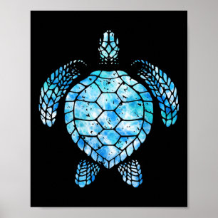 Schildpad Waterverf Tie Dye Zee Ocean Save Planet Poster