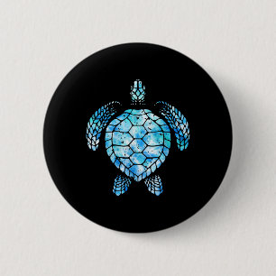 Schildpad Waterverf Tie Dye Zee Ocean Save Planet Ronde Button 5,7 Cm