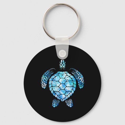 Schildpad Waterverf Tie Dye Zee Ocean Save Planet  Sleutelhanger (Voorkant)