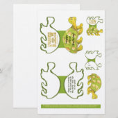Schildpad Wenskaart lay-out en Labels briefpapier (Voorkant / Achterkant)