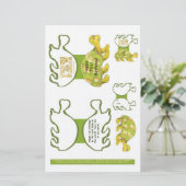 Schildpad Wenskaart lay-out en Labels briefpapier (Staand voorkant)