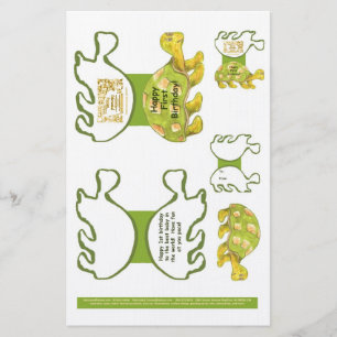 Schildpad Wenskaart lay-out en Labels briefpapier