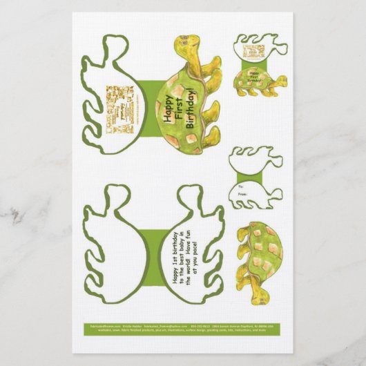 Schildpad Wenskaart lay-out en Labels briefpapier (Voorkant)