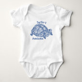 Schildpad - y Geweldige Cute Blue Tekening Romper (Voorkant)