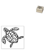 Schildpad Zee Dierenpen en Inktschets Rubberstempel (Gestempeld)