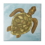 Schildpad Zee Life Blauw Mozaïek Nautisch Tegeltje<br><div class="desc">Dit ontwerp werd gecreeerd door digitale kunst. Het kan worden gepersonaliseerd door de aanpassingsknoop te klikken en de kleur te veranderen, een naam, initialen of uw favoriete woorden toe te voegen. Neem contact met me op colorflowcreations@gmail.com als je dit ontwerp op een ander product wilt gebruiken. Koop mijn oorspronkelijke abstracte...</div>