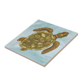 Schildpad Zee Life Blauw Mozaïek Nautisch Tegeltje (Zijkant)