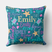 Schildpad, zeesterren en harten naam patroon kussen (Achterkant)