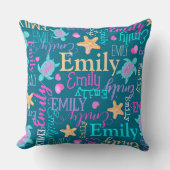 Schildpad, zeesterren en harten naam patroon kussen (Voorkant)