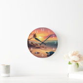 Schildpad Zeesterren Strand Sunset Design 307 Ronde Klok (Huis)