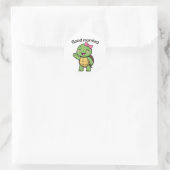 Schildpad zegt Goedemorgen Ronde Sticker (Tas)