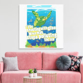Schildpad zegt... 'Ik zal juichen van blijdschap' Canvas Afdruk (Insitu (Woonkamer))