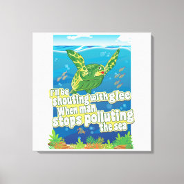 Schildpad zegt... 'Ik zal juichen van blijdschap' Canvas Afdruk