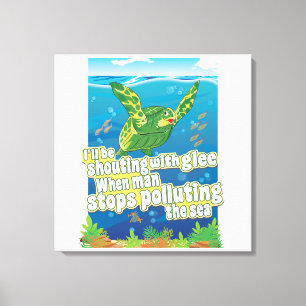 Schildpad zegt... 'Ik zal juichen van blijdschap' Canvas Afdruk