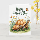 Schildpad Zoete Vaderdag Kaart (Gele Bloem)