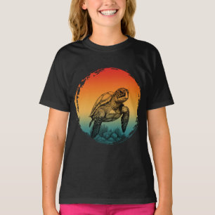 schildpad zomer oceaan zonsondergang t-shirt