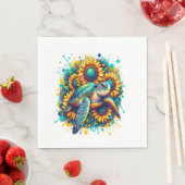 Schildpad Zonnebloem Servet (Insitu)