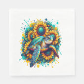 Schildpad Zonnebloem Servet (Voorkant)