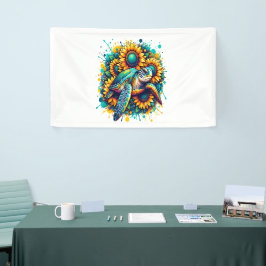 Schildpad Zonnebloem Spandoek (Beurs)