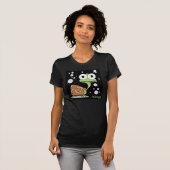 Schildpad (zwart), dames in fijne Jersey T-Shirt (Voorkant volledig)