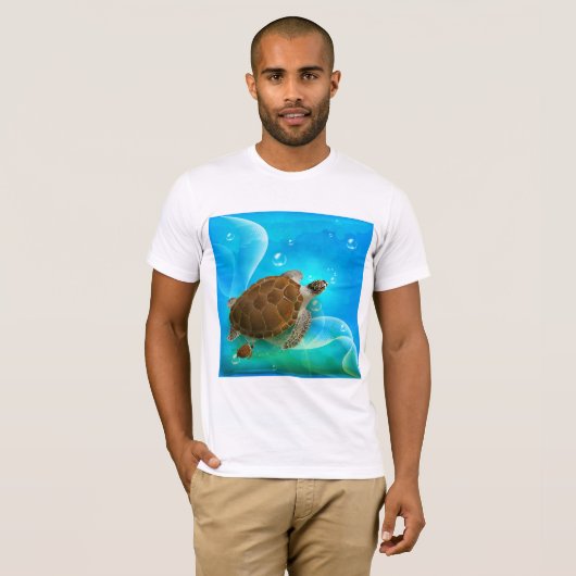 Schildpad Zwemmen Mannen T-shirt (Voorkant volledig)