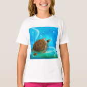 Schildpad zwemmen meisjes T-shirt (Voorkant)